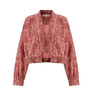 Free People Pink Patterned Jacket